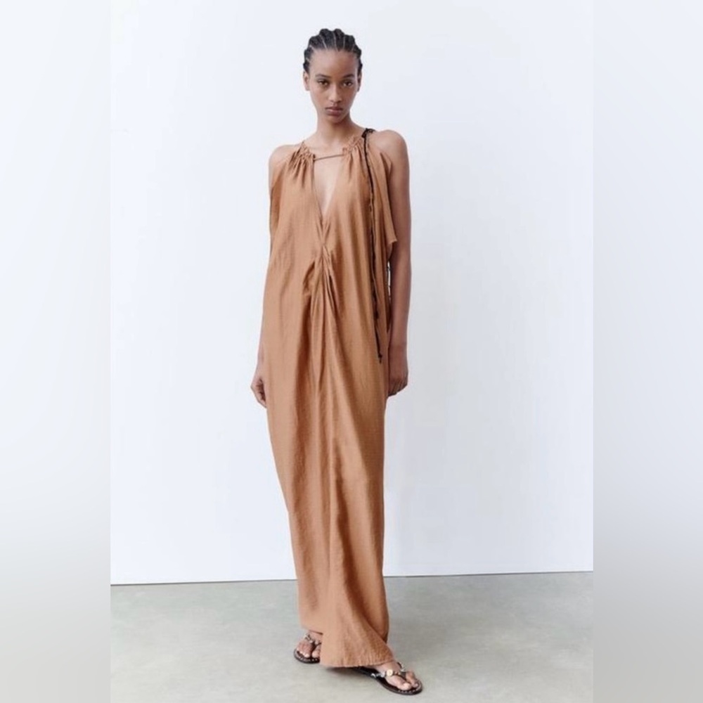 Zara Maxi kaftan in toffee color